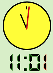 The clock is 11.01